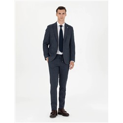 Lacivert Ekstra Slim Fit Çizgili Takım Elbise