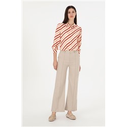Kadın Kum Straight Fit Kanvas Pantolon