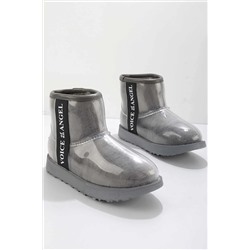Bambi Gri Kürklü Kadın Bot & Bootie K02661000197