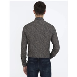 Haki Slim Fit Uzun Kollu Gömlek