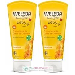Weleda Baby - Calendula - Crème Lavante Corps & Cheveux - BIO - LOT de 2x200mlLot  × 2