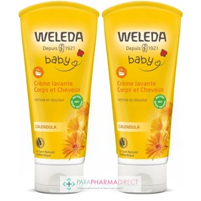 Weleda Baby - Calendula - Crème Lavante Corps & Cheveux - BIO - LOT de 2x200mlLot  × 2