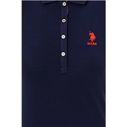 Kadın Lacivert Basic Polo Yaka Tişört