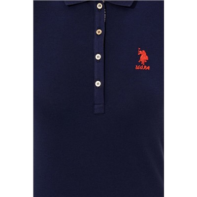 Kadın Lacivert Basic Polo Yaka Tişört