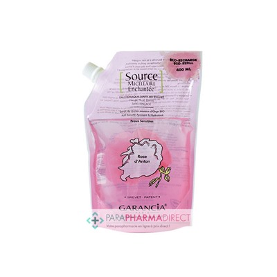 Garancia Source Micellaire Enchantée Eau Démaquillante Micellaire Peaux Sensibles Rose d'Antan ECO RECHARGE 400ml