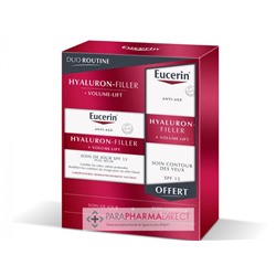 Eucerin Kit Routine Hyaluron Filler Volume Lift Soin de Jour Peau Sèche SPF15 50ml + Contour des Yeus 15ml OFFERT