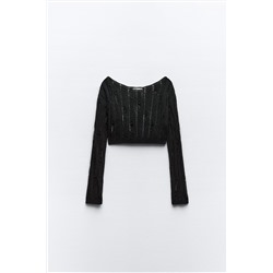 CROPPED OPEN KNIT SWEATER