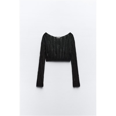 CROPPED OPEN KNIT SWEATER
