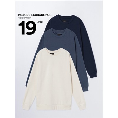 PACK OF 3 BASIC SWEATSHIRTS