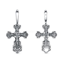 Крест из чернёного серебра - 4 см 925 пробы 2-517ч