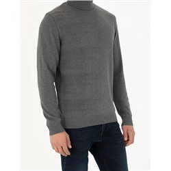 Gri Melanj Slim Fit Kazak