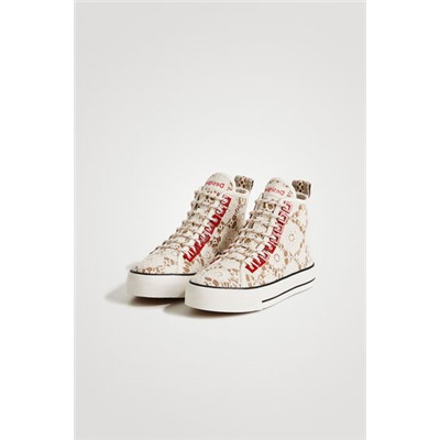 Sneakers altas encaje