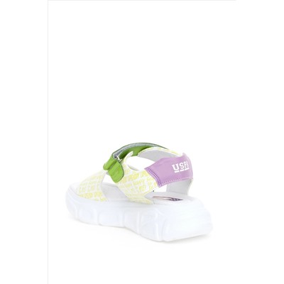 Kız Çocuk Neon Sarı Sandalet