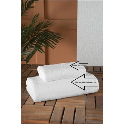 MEŞELİ TEKSTİL 2 Li Lüks Otel Banyo Ve El Yüz Havlu Seti 70x140 / 50x90 ME2412