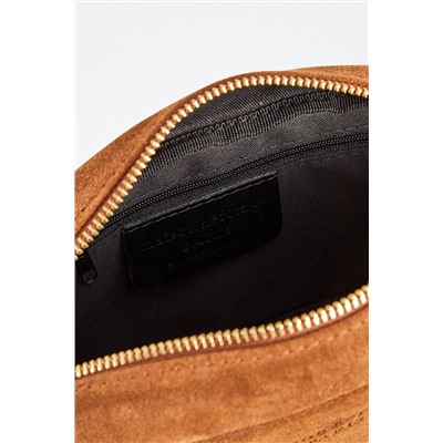 Bandolera de piel Gaby Camel