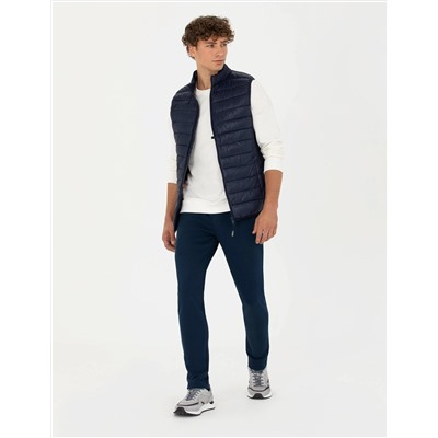 Lacivert Slim Fit Kapitone Şişme Yelek