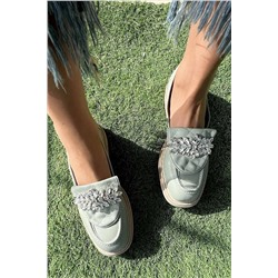 Bambi Su Yeşili Kadın Loafer Ayakkabı K01640000109
