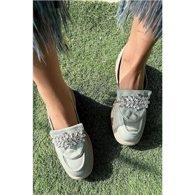 Bambi Su Yeşili Kadın Loafer Ayakkabı K01640000109