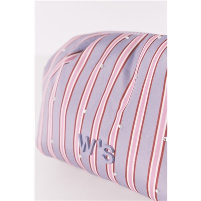 Neceser pequeño acolchado rayas strass