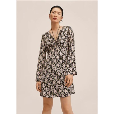 Vestido fluido estampado -  Mujer | MANGO OUTLET España