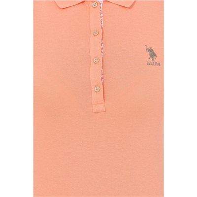 Kadın Somon Basic Polo Yaka Tişört