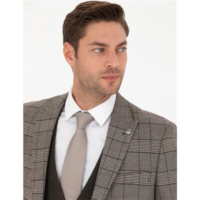 Açık Kahverengi Slim Fit Takım Elbise