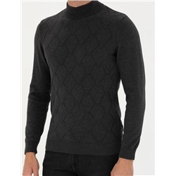 Antrasit Melanj Slim Fit Kazak
