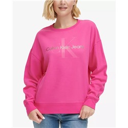 CALVIN KLEIN JEANS Women's West Village Foiled Logo-Print Sweatshirt