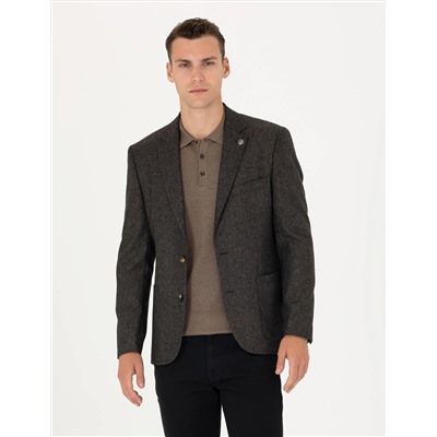 Kahverengi Slim Fit Ceket