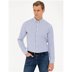 Lacivert Slim Fit Uzun Kollu Gömlek