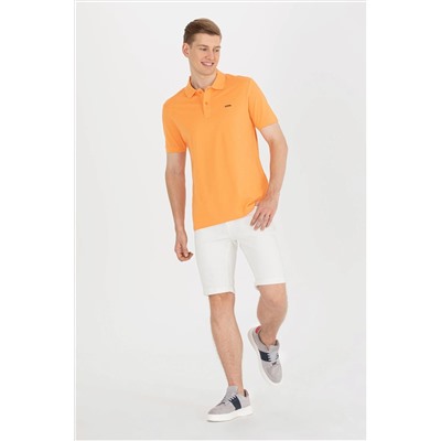Erkek Turuncu Basic Polo Yaka Tişört