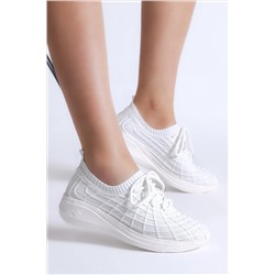 Tonny Black Kadın Beyaz Rahat Kalıp Bağcıklı Sneaker TBNSMY1129