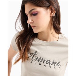 REGULAR FIT T-SHIRT WITH MINI SIGNATURE PRINT IN ASV COTTON
