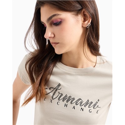 REGULAR FIT T-SHIRT WITH MINI SIGNATURE PRINT IN ASV COTTON