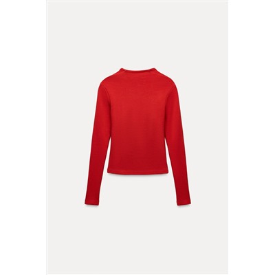 RIBBED SQUARE NECK T-SHIRT