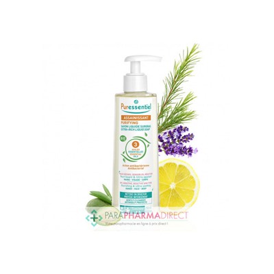 Puressentiel Assainissant Savon Liquide Surgras aux 3 Huiles Essentielles BIO 250ml