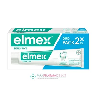 Elmex Sensitive Dentifrice Dents Sensibles 2x75ml OFFRE SPECIALE 1€ OFFERTLot  × 2