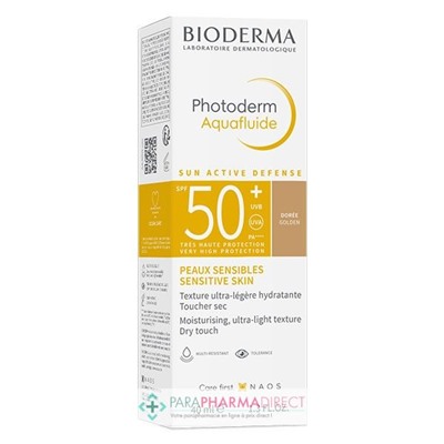 Bioderma Photoderm Aquafluide SPF50+ - Teinte Dorée - Peaux Sensibles 40ml