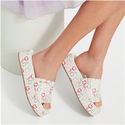 Jacquard Logo Flatform Sandals