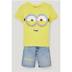 Minions - Set - Kurzarmshirt und Jeans-Shorts - 2 teilig