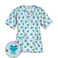UA Jumpin Jack Navy Print Scrub Top