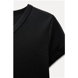 V-NECK COTTON T-SHIRT