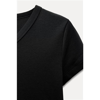 V-NECK COTTON T-SHIRT