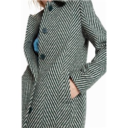 Abrigo paño verde zigzag