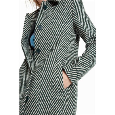 Abrigo paño verde zigzag