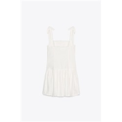 SMOCKED AND PLEATED SHORT DRESS