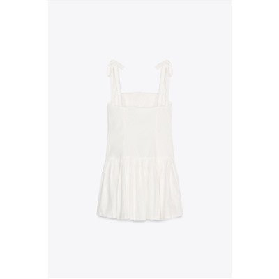 SMOCKED AND PLEATED SHORT DRESS