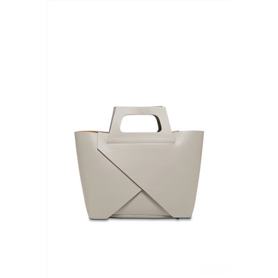 Bolso de piel y neceser Rita Gris claro