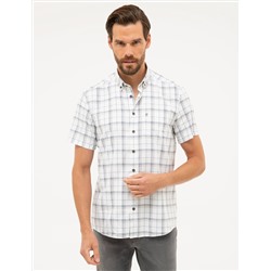 Kahverengi Regular Fit Kısa Kollu Gömlek