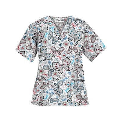UA Garden of Wonder Royal Print Scrub Top